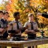 Scouts training at outdoor shooting range