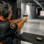 Shooter practicing breath control at Tondi Lasketiir range