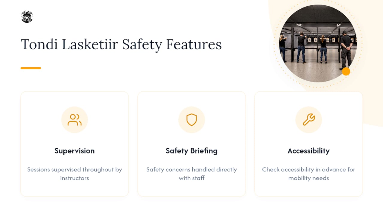 Diagram of Tondi Lasketiir accessibility and safety features