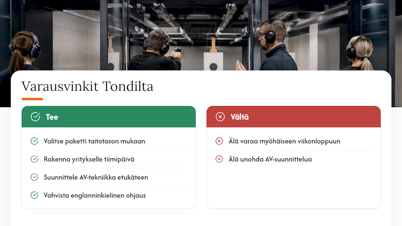 Varaa englanninkielinen paketti suoraan Tondilta — overview diagram
