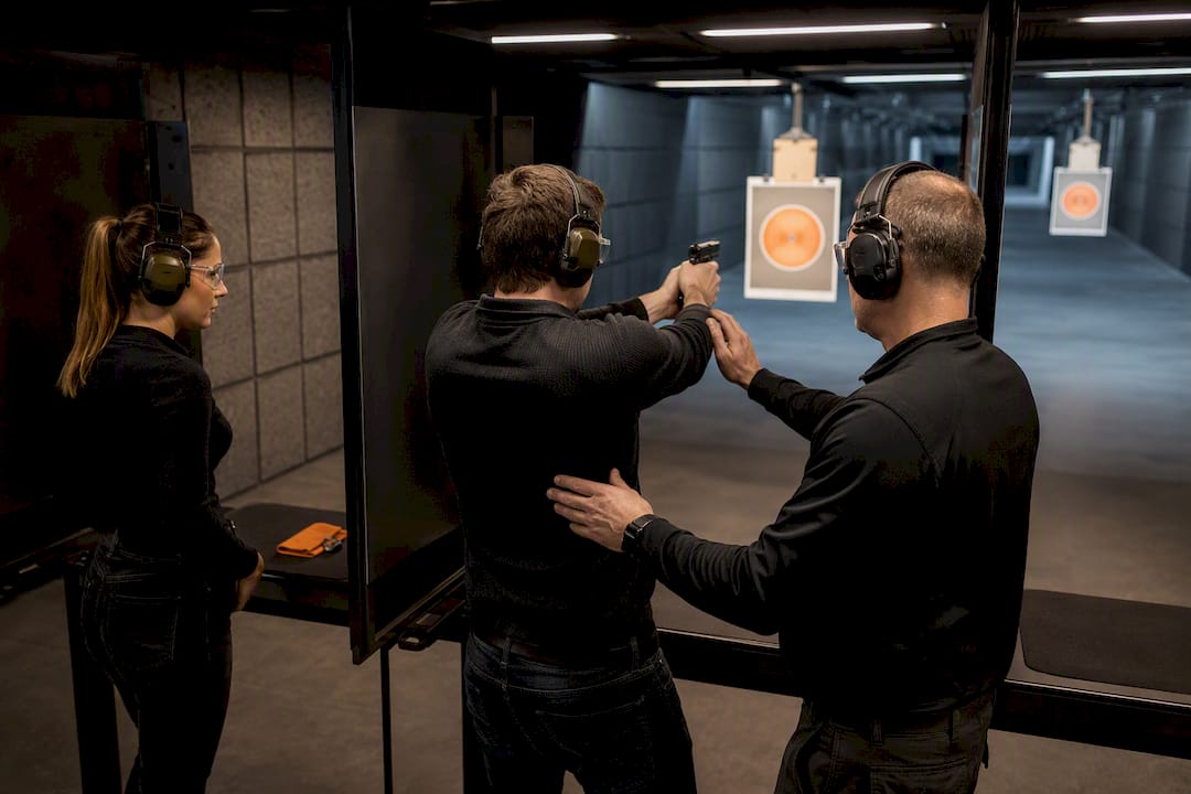 Instructor guiding nervous first-time participant