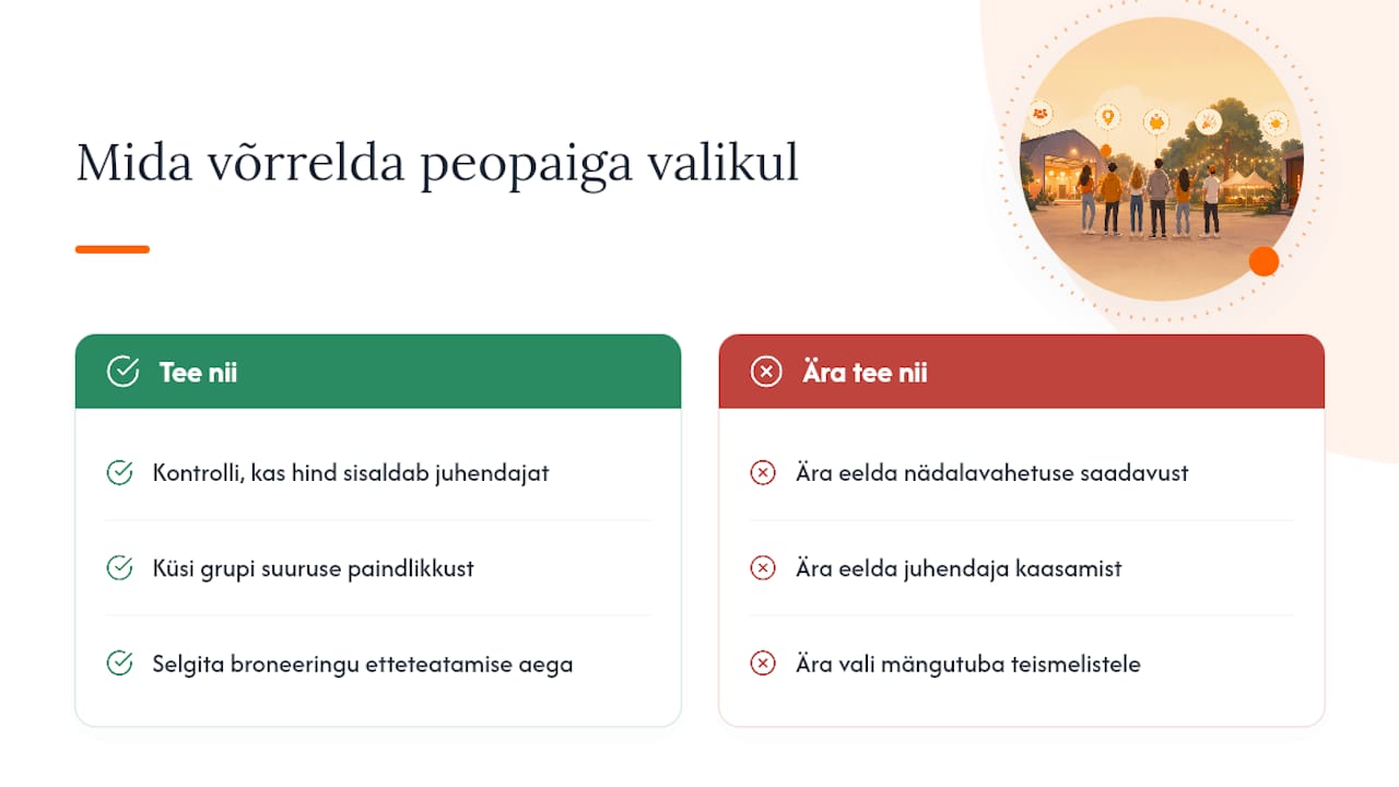Kolm sünnipäevakoha valiku peamist kriteeriumi