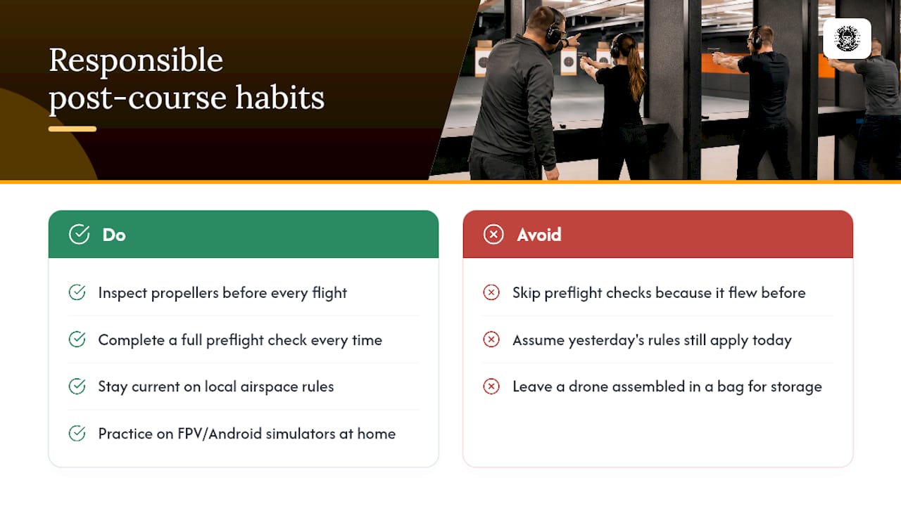 How Should You Handle a Drone Responsibly After the Course? — overview diagram