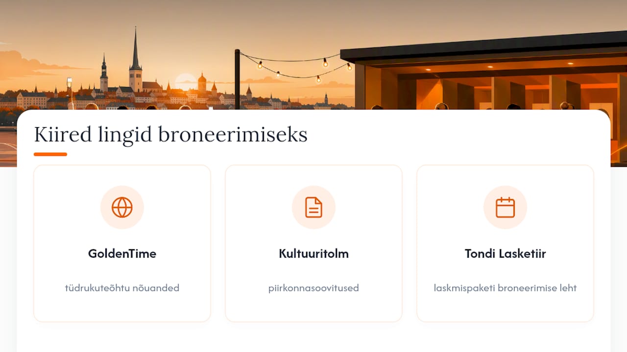 Kiired lingid broneerimiseks ja lisalugemiseks — overview diagram