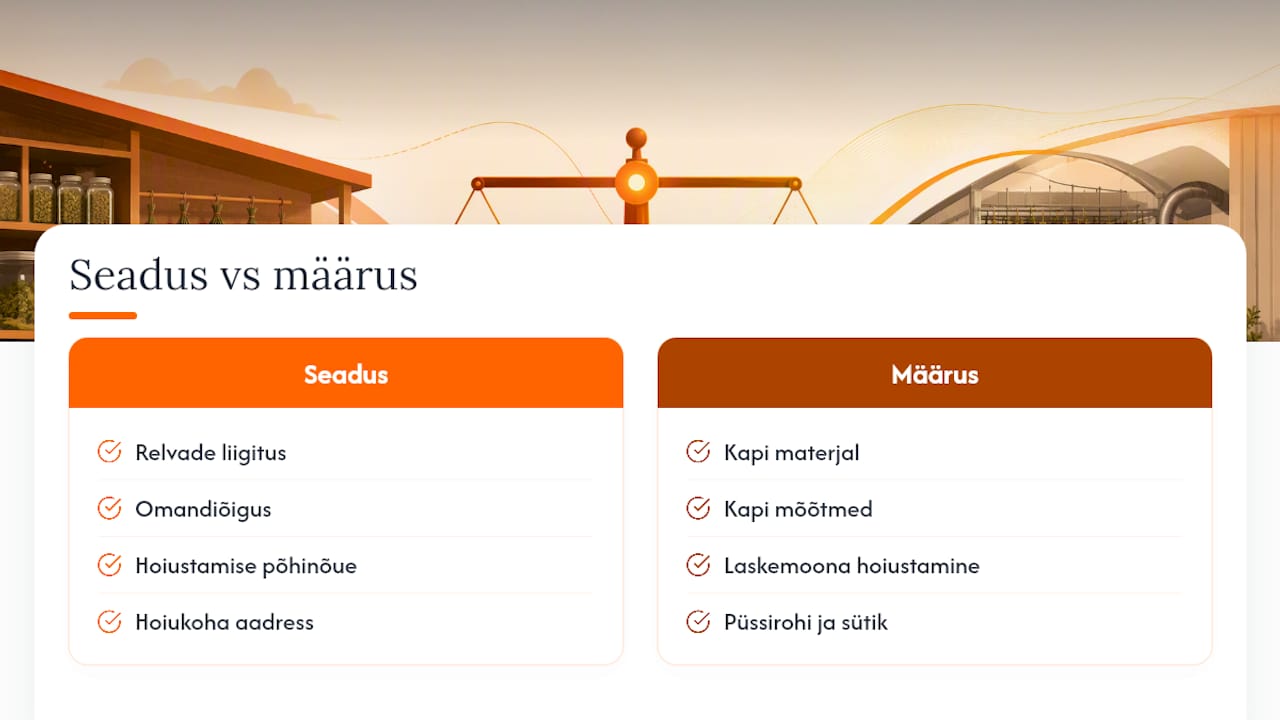 Relvaseaduse ja selle rakendusmääruse võrdlus