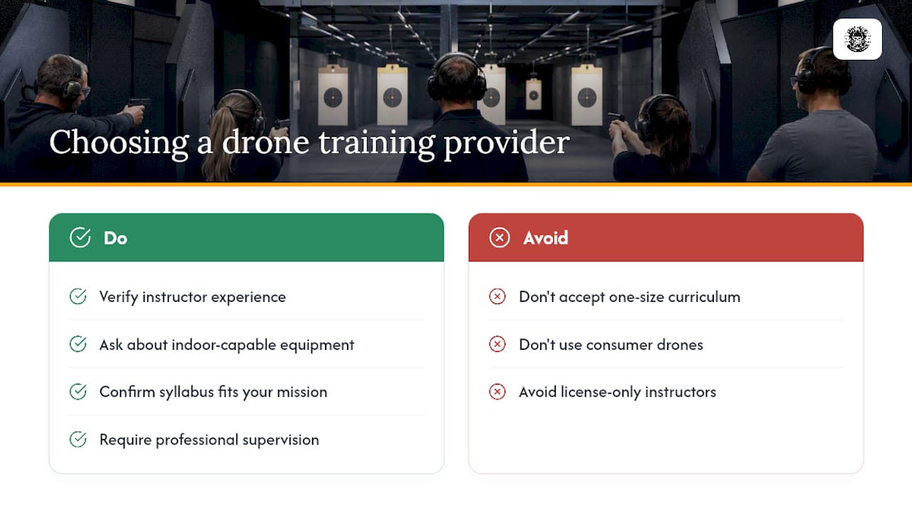 How to Choose a Drone Security Training Provider — overview diagram