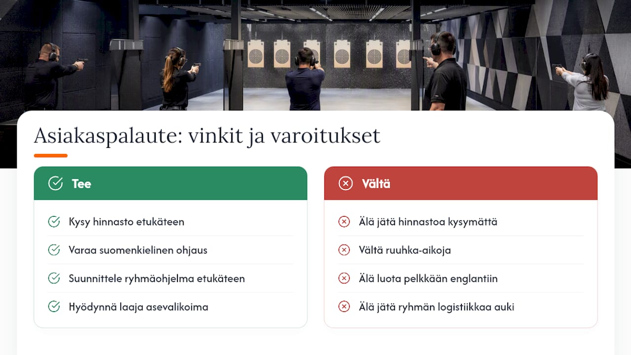 Asiakkaiden arvostelut ja kokemukset Tallinnan sisäampumaradoista — overview diagram