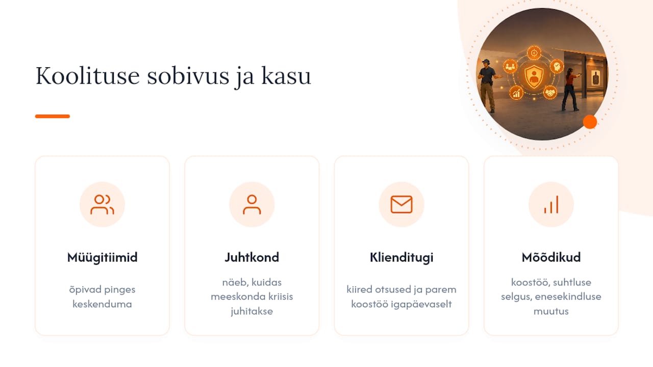 Kellele see koolitus sobib ja mida see meeskonnale annab — overview diagram