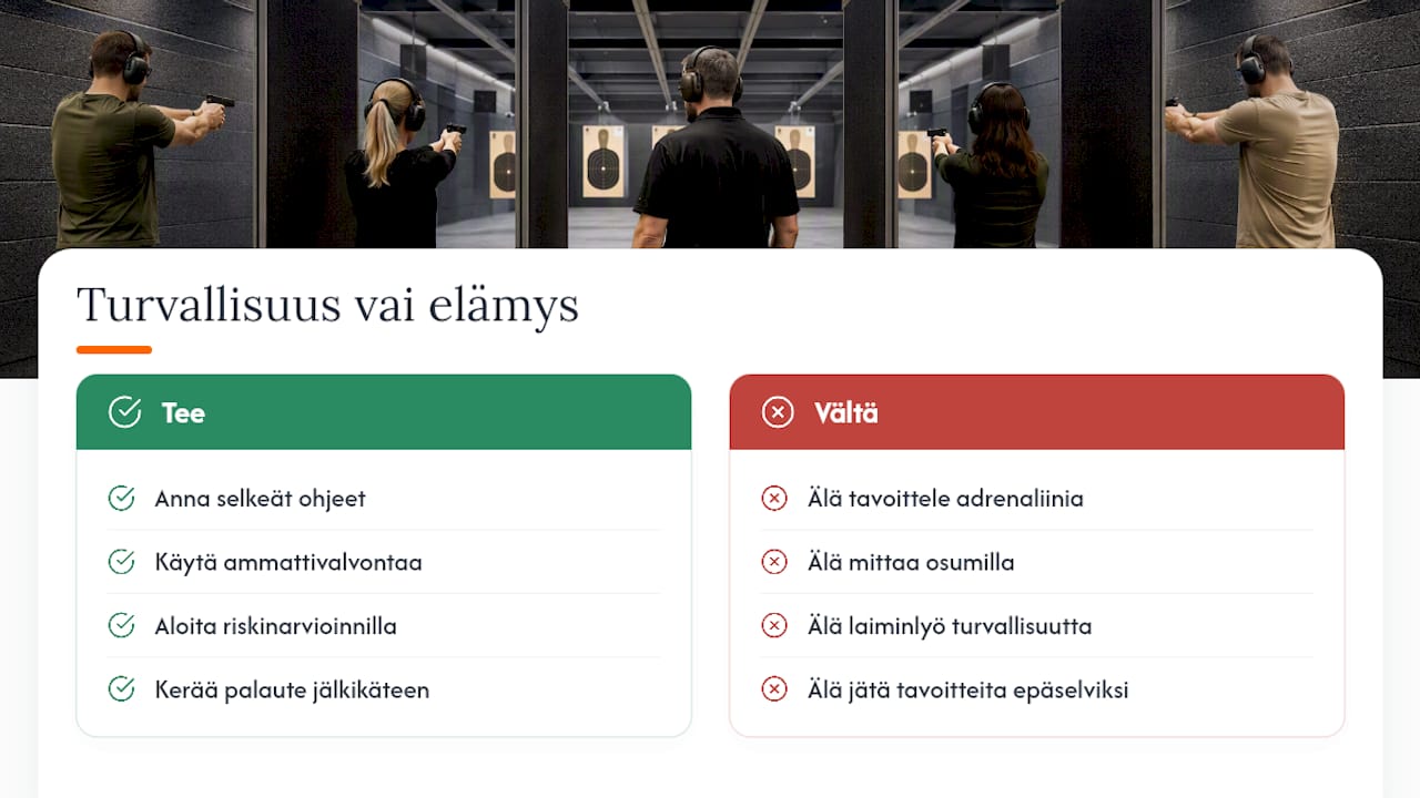 Miksi turvallisuus ja elämys eivät ole ristiriita — overview diagram