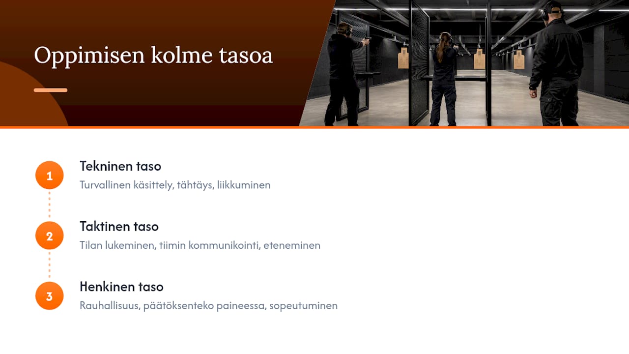 Taktisen koulutuksen kolme tasoa