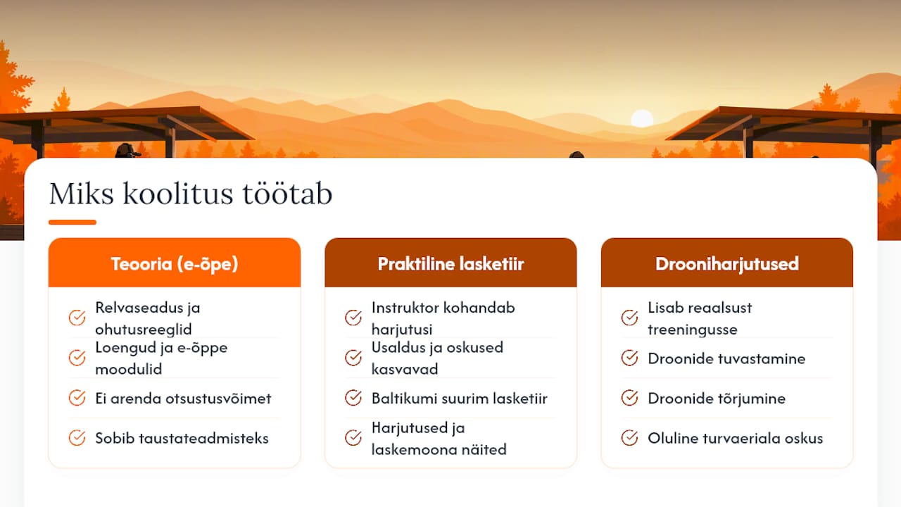 Miks lasketiirus toimuv koolitus tegelikult töötab — overview diagram