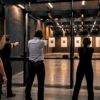 Corporate team competition in indoor shooting range