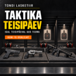 Instruktor juhendab kaitsevarustusega osalejat Taktika Teisipäeva lasketreeningul.
