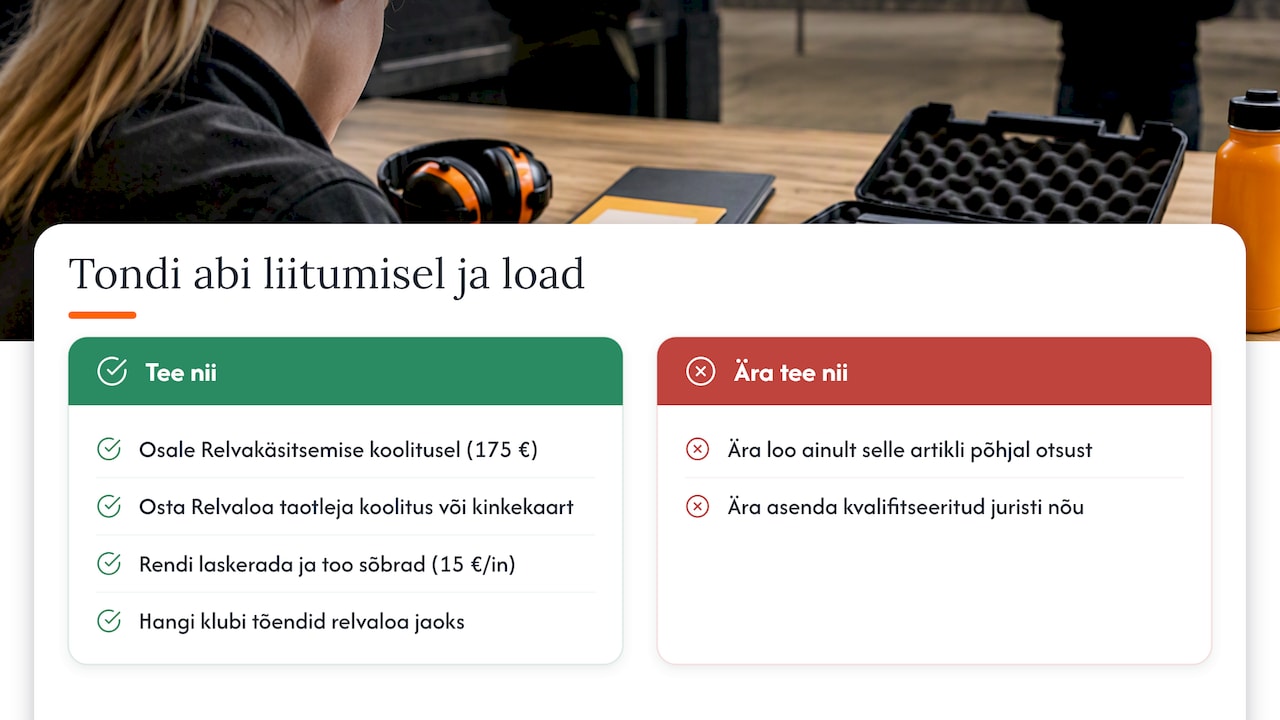 Kuidas Tondi Lasketiir aitab liitumisel ja relvaloa protsessis — overview diagram