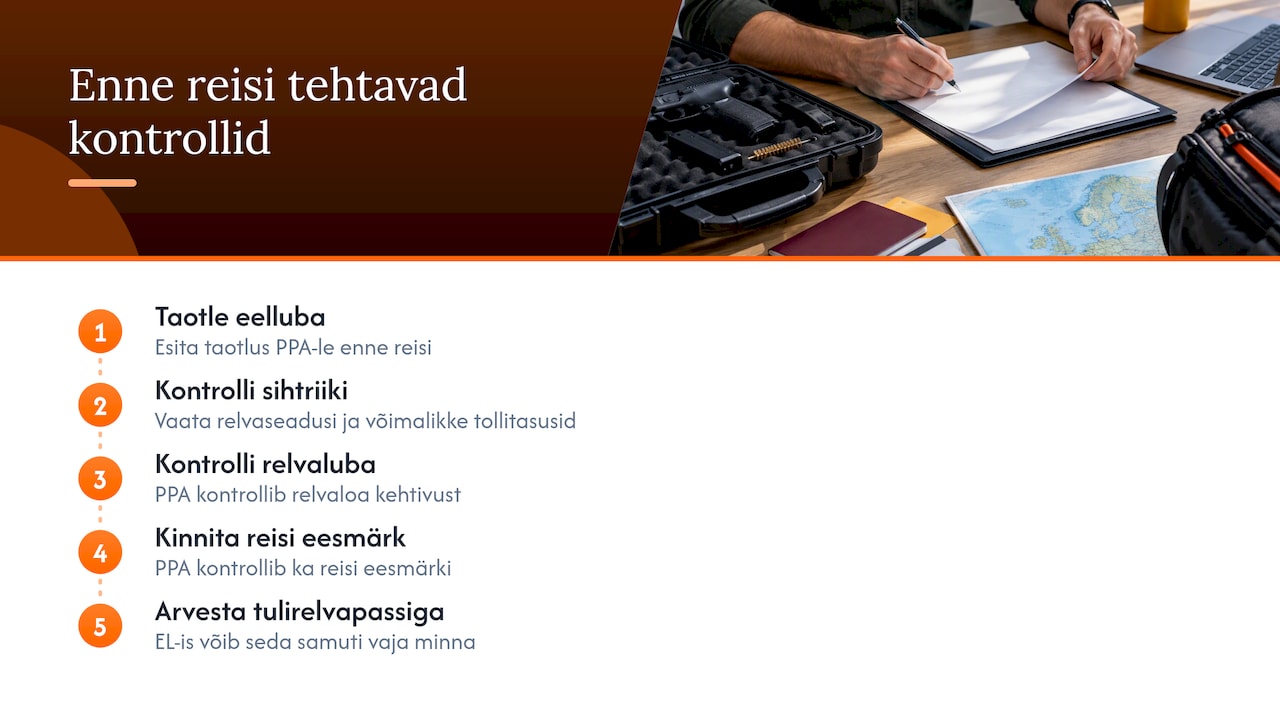 Relvaga välisreisi ettevalmistuse sammud