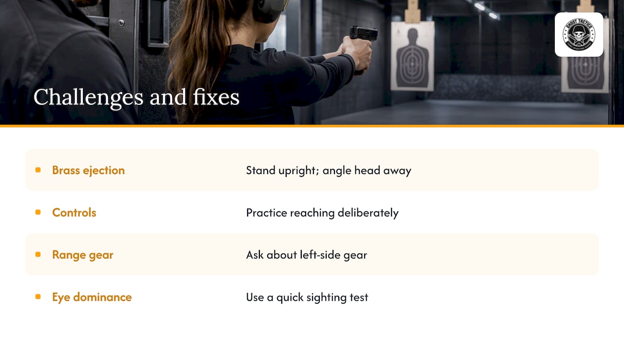 Common challenges faced by left-handed shooters and how to overcome them — overview diagram