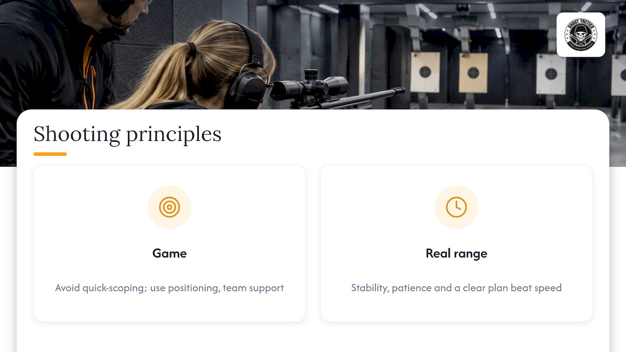 Comparison of game tactics and real rifle principles