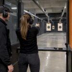 Supervised shooting practice inside a Tallinn range